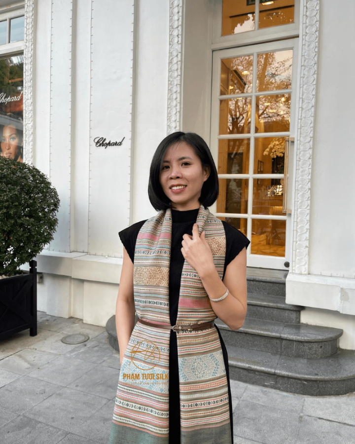 Khăn Thổ Cẩm Tơ Tằm Thủ Công