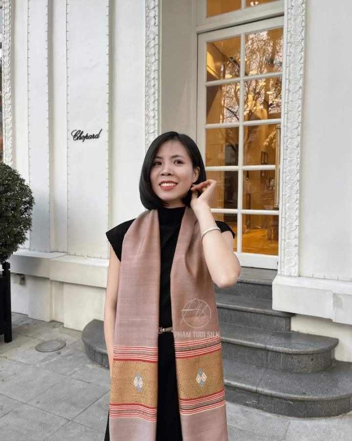 Khăn Thổ Cẩm Tơ Tằm Thủ Công