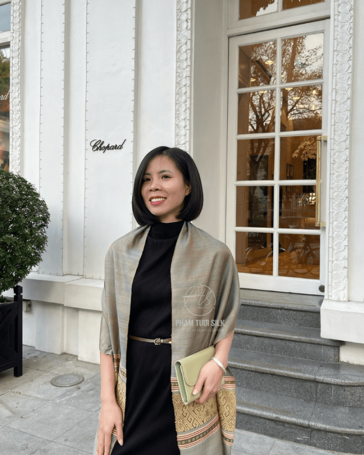 Khăn Thổ Cẩm Tơ Tằm Thủ Công