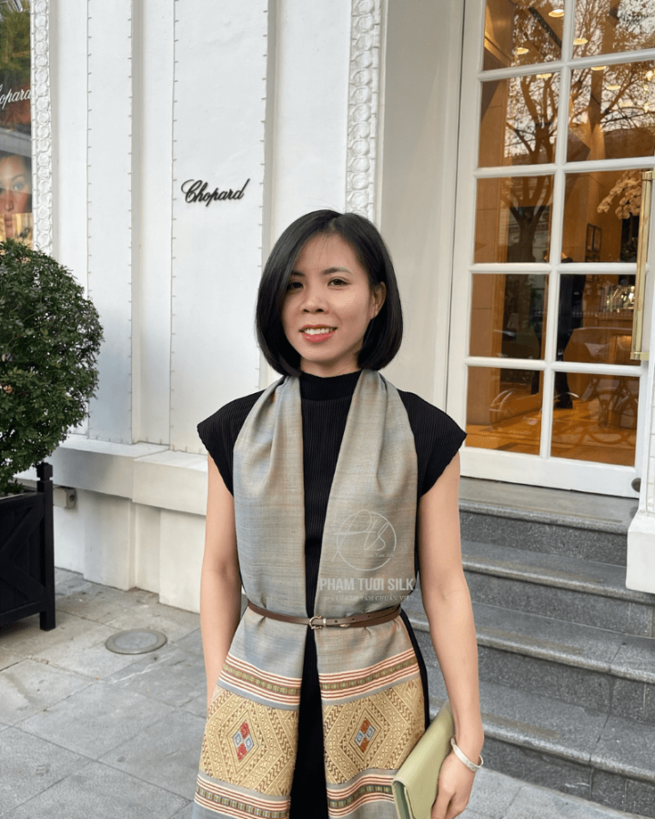 Khăn Thổ Cẩm Tơ Tằm Thủ Công
