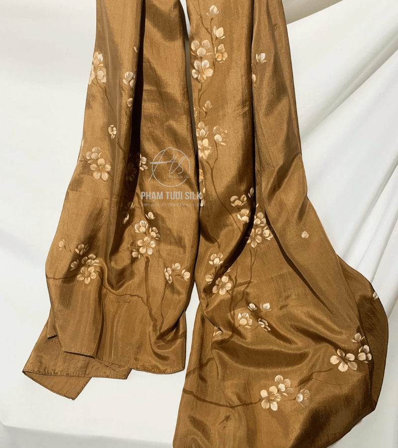 Khăn lụa tơ tằm vẽ tay (85x180cm) 