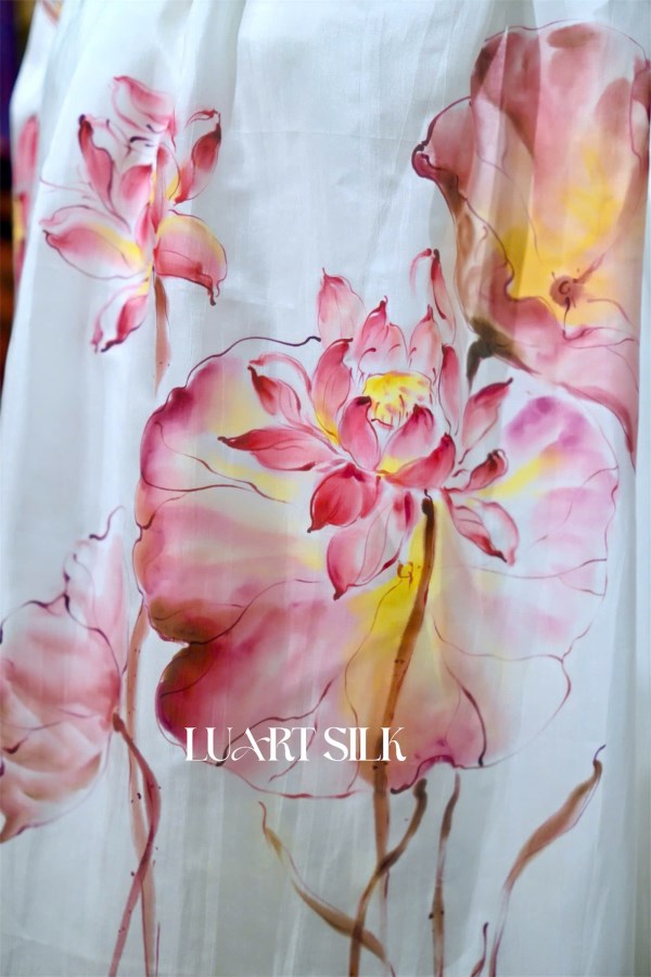 Khăn lụa tơ tằm vẽ tay (85x180cm) 